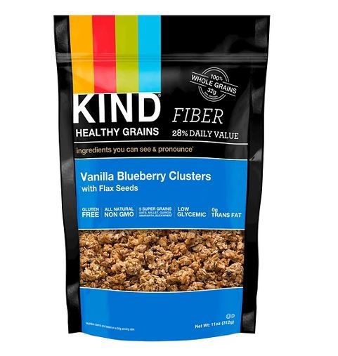 Safe amounts of glyphosate: KIND Vanilla, Blueberry Clusters with Flax Seeds